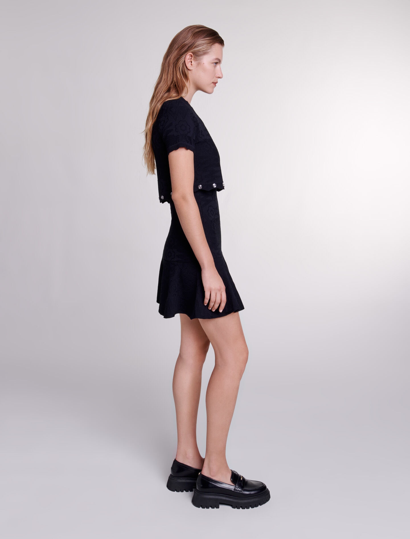 Trompe l'œil knit mini dress - 4