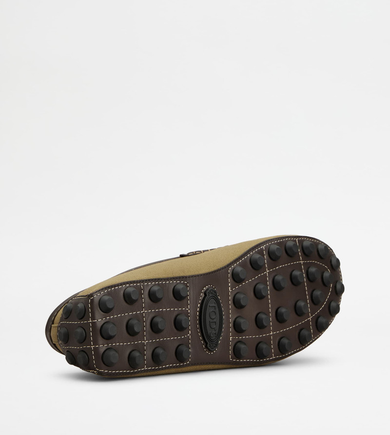 GOMMINO BUBBLE LOAFERS IN CANVAS AND LEATHER - GREEN, BROWN 4
