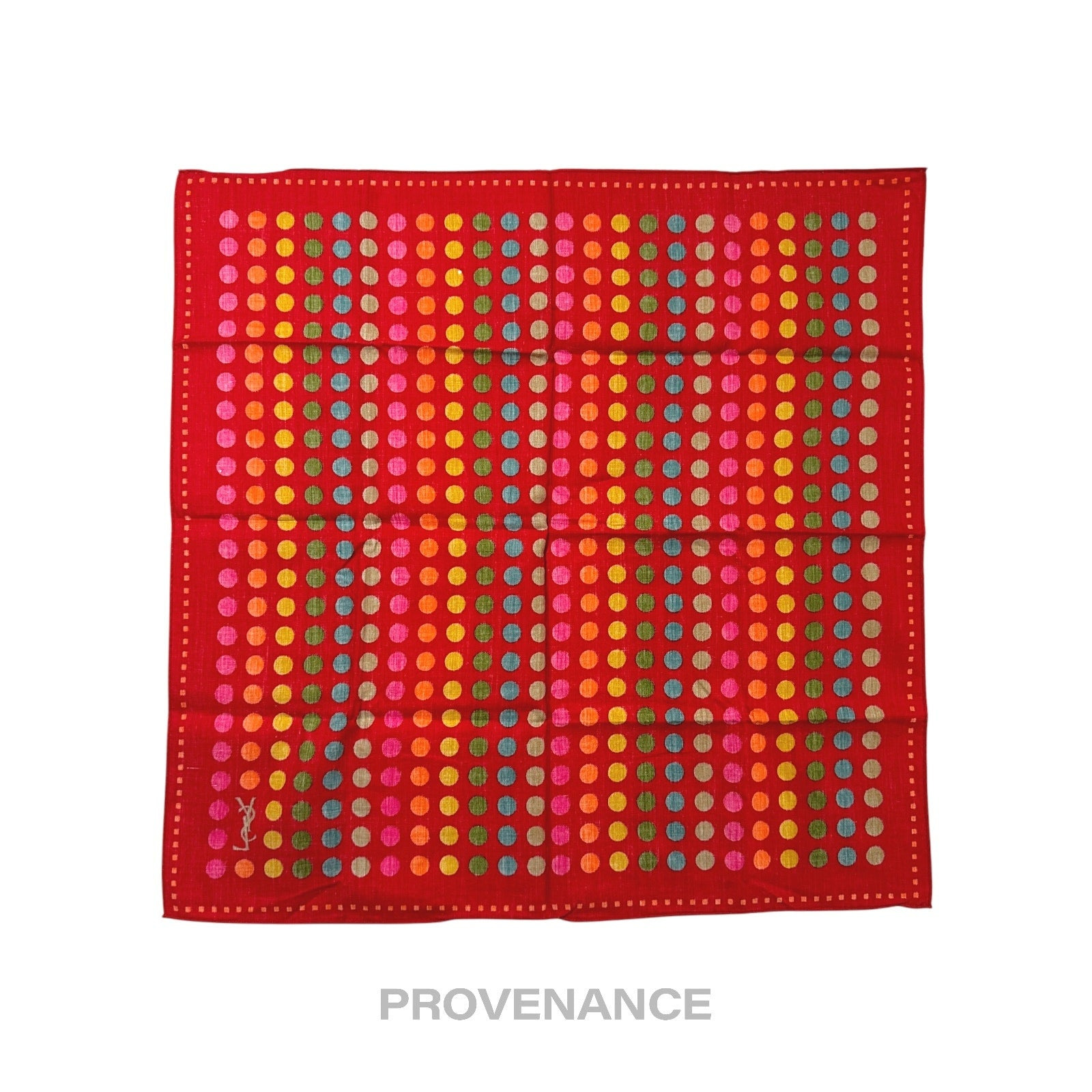 Yves Saint Laurent YSL Handkerchief Scarf 50 - Red Dot - 2
