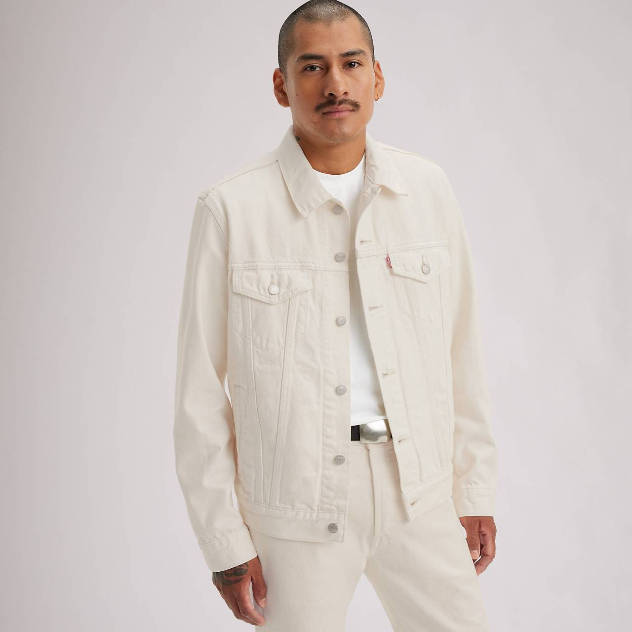 COTTON LINEN TRUCKER JACKET - 3