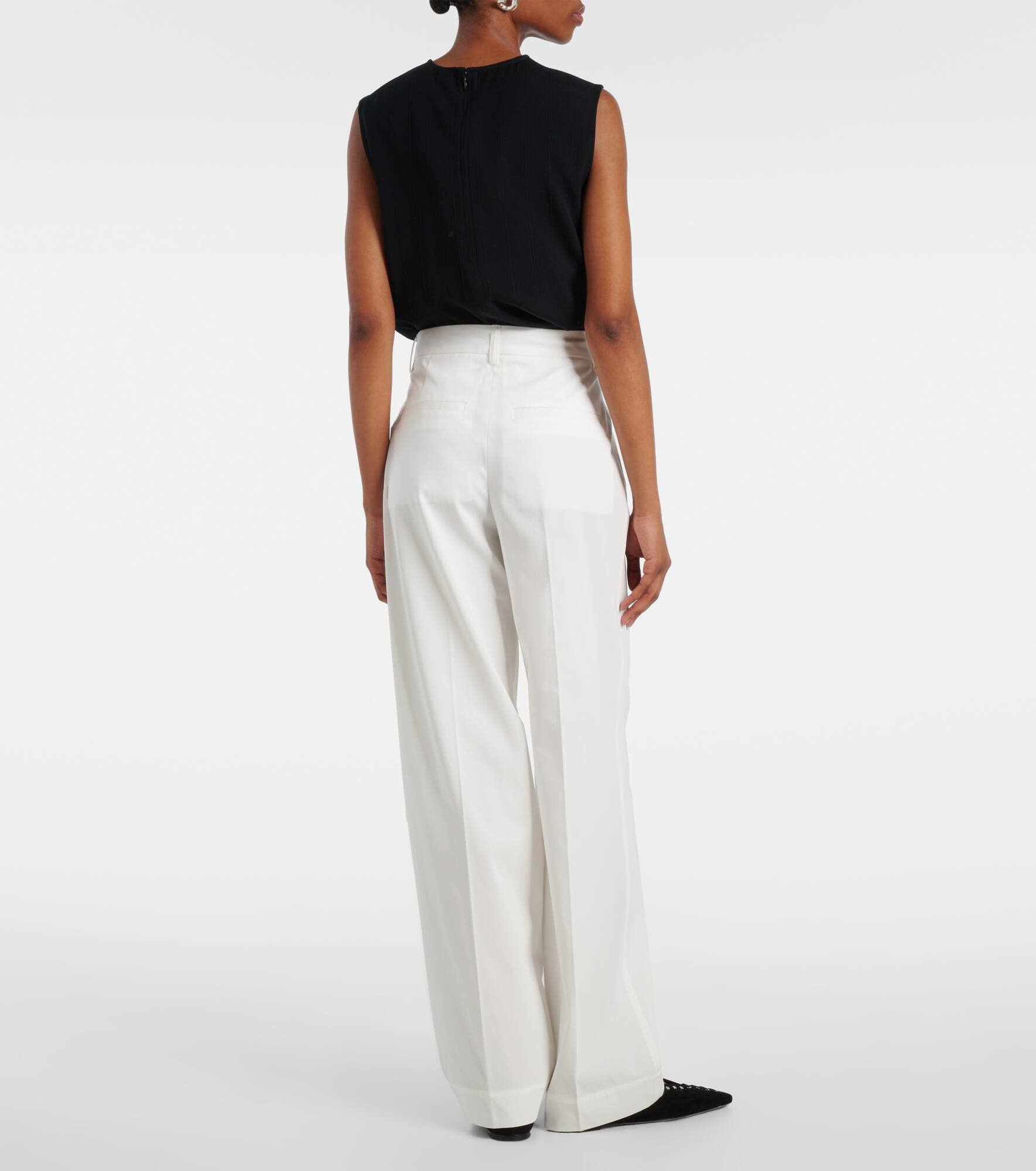 High-rise cotton straight pants - 3