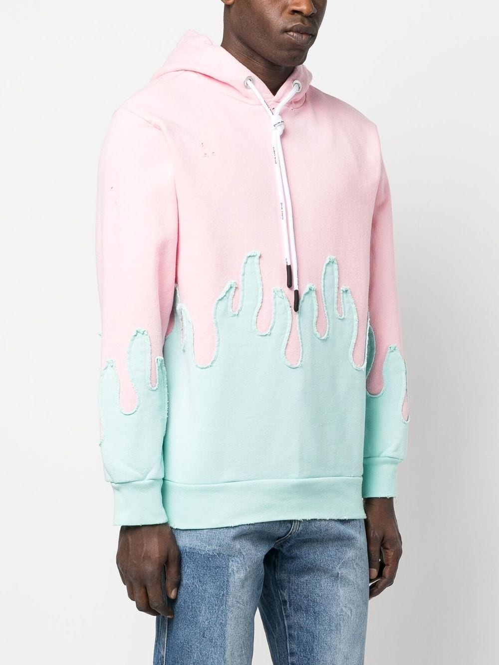 Layered Flames drawstring hoodie - 3