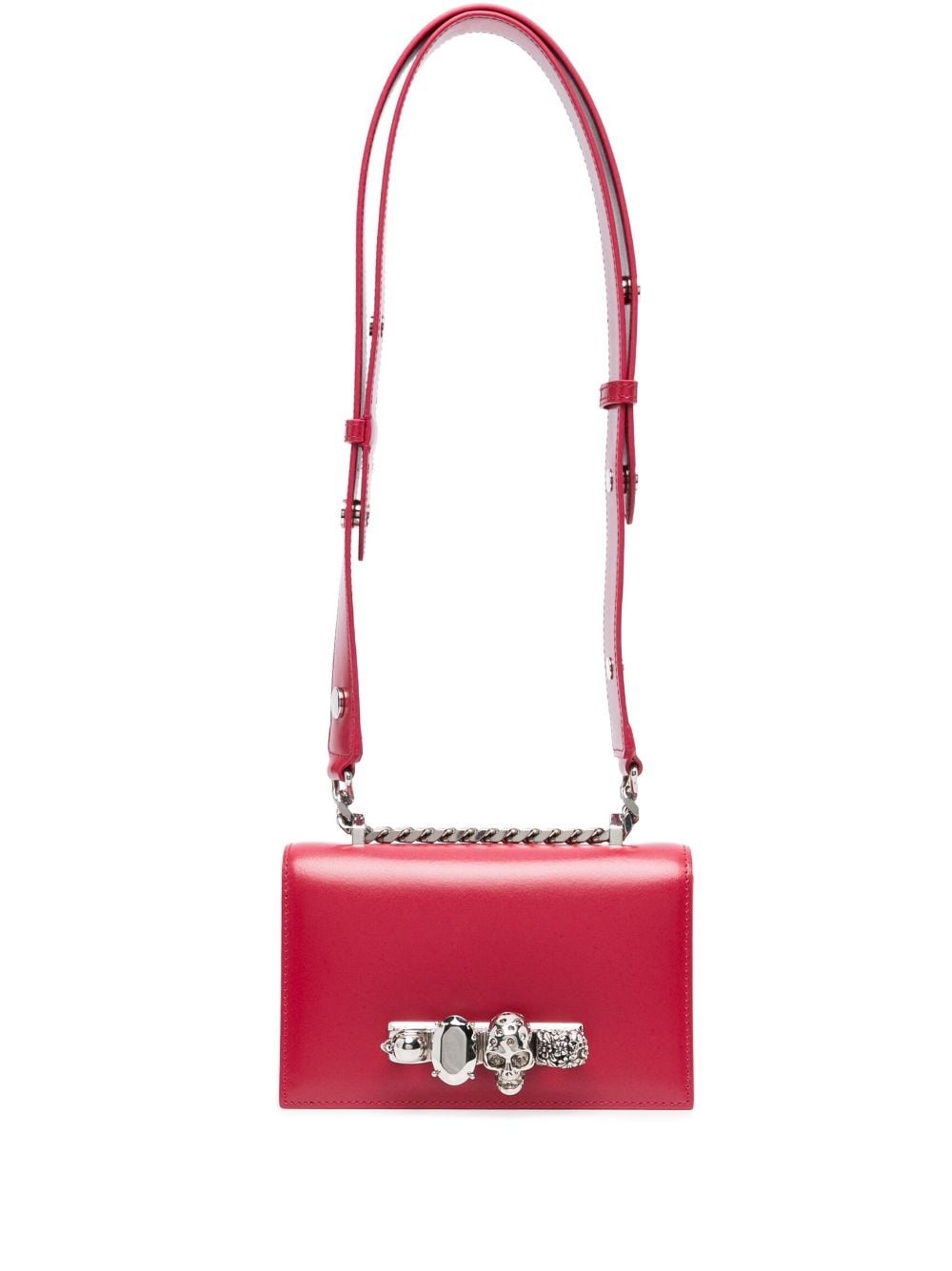 skull-motif leather shoulder bag - 1