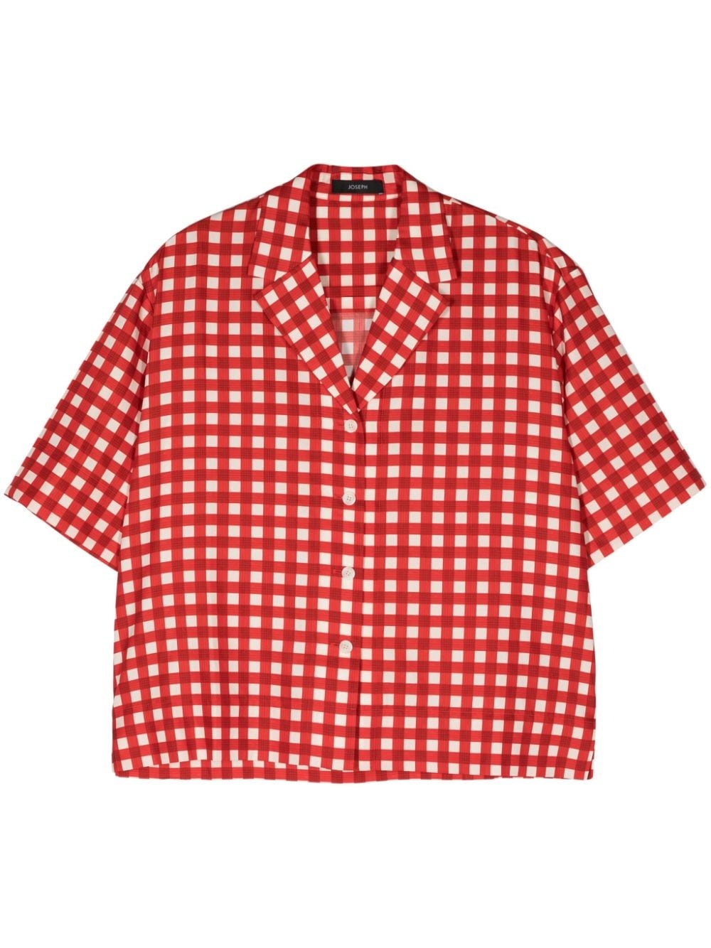 short-sleeve gingham-print shirt - 1