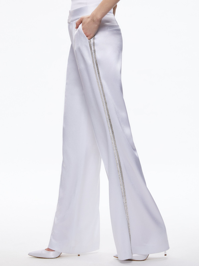 Alice + Olivia DYLAN PANT WITH CRYSTAL TRIM outlook