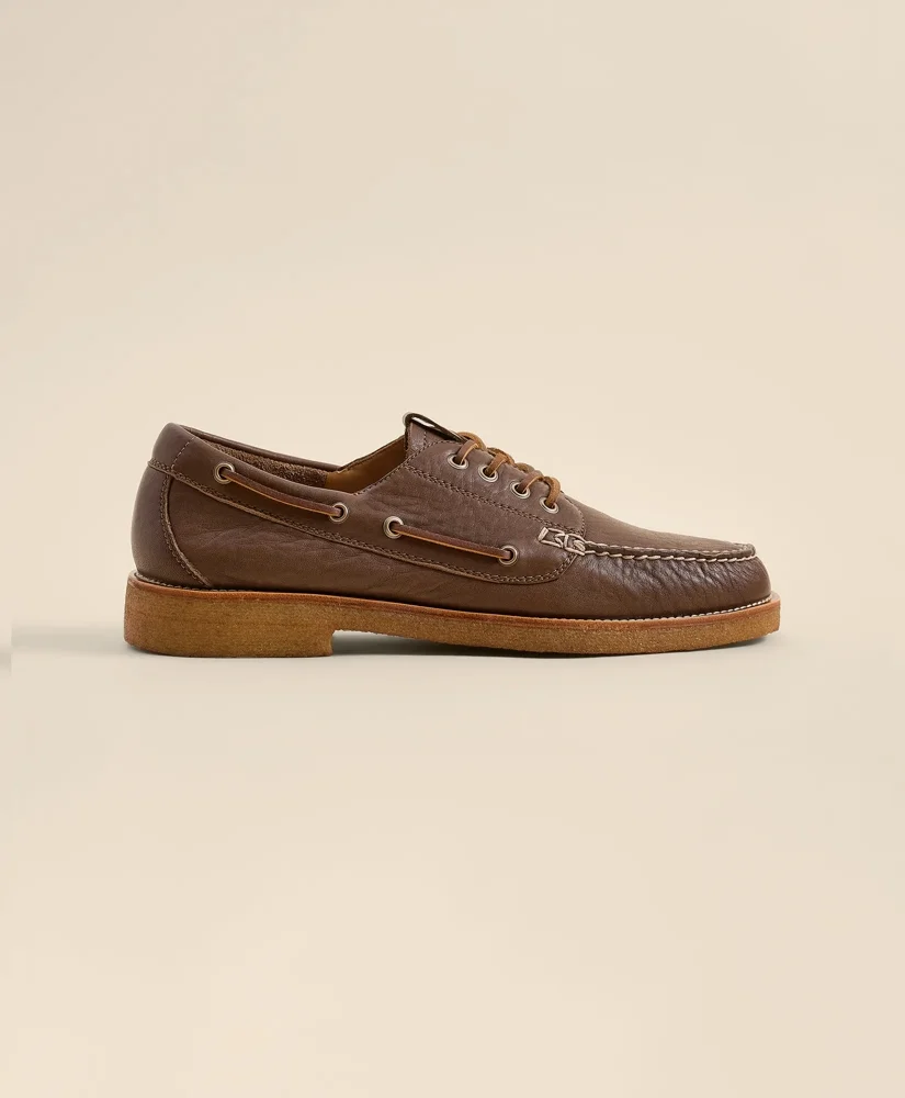 Tumbled Leather Boat Shoes - 1