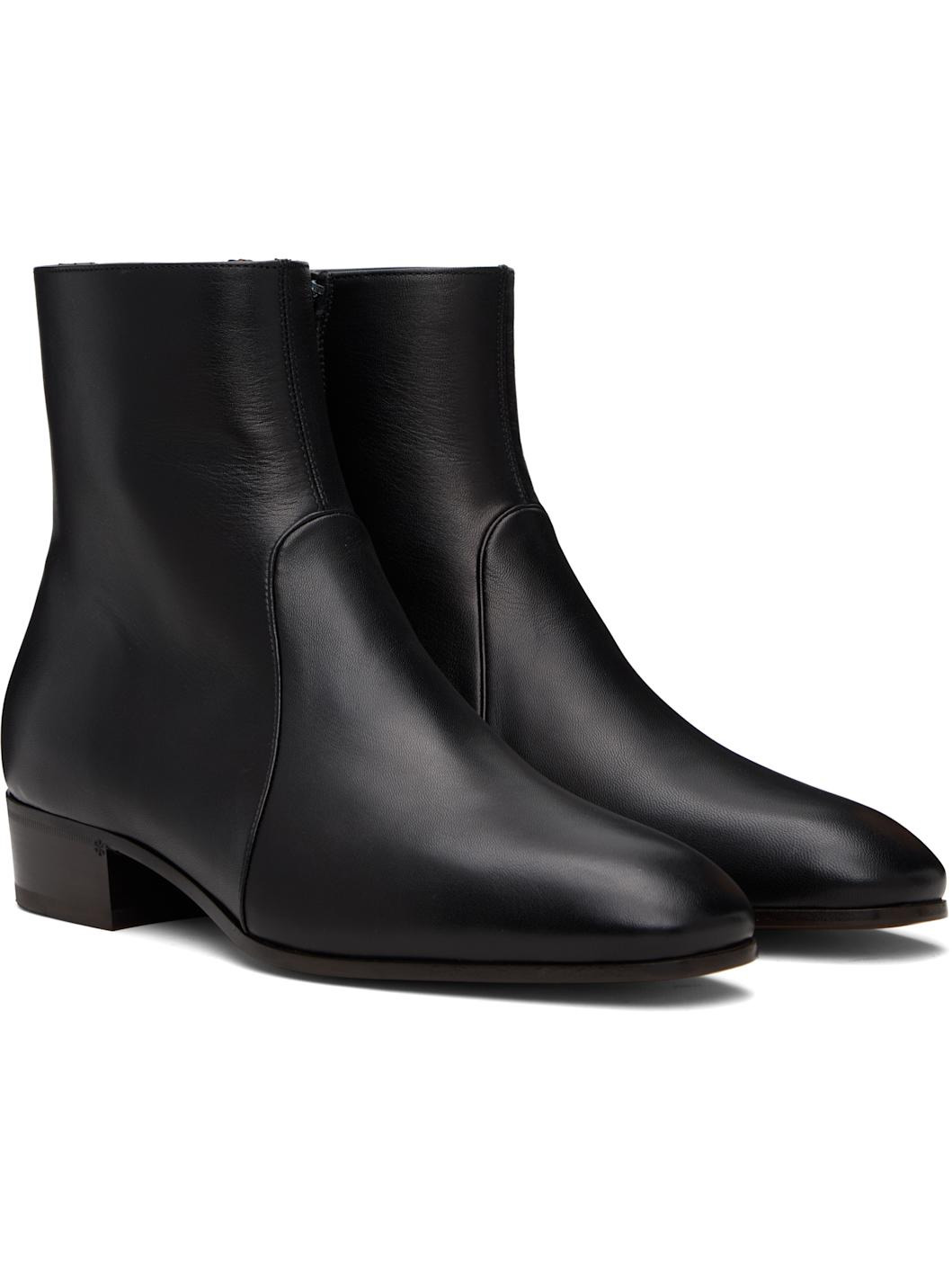 Black Pat Ankle Boots - 4