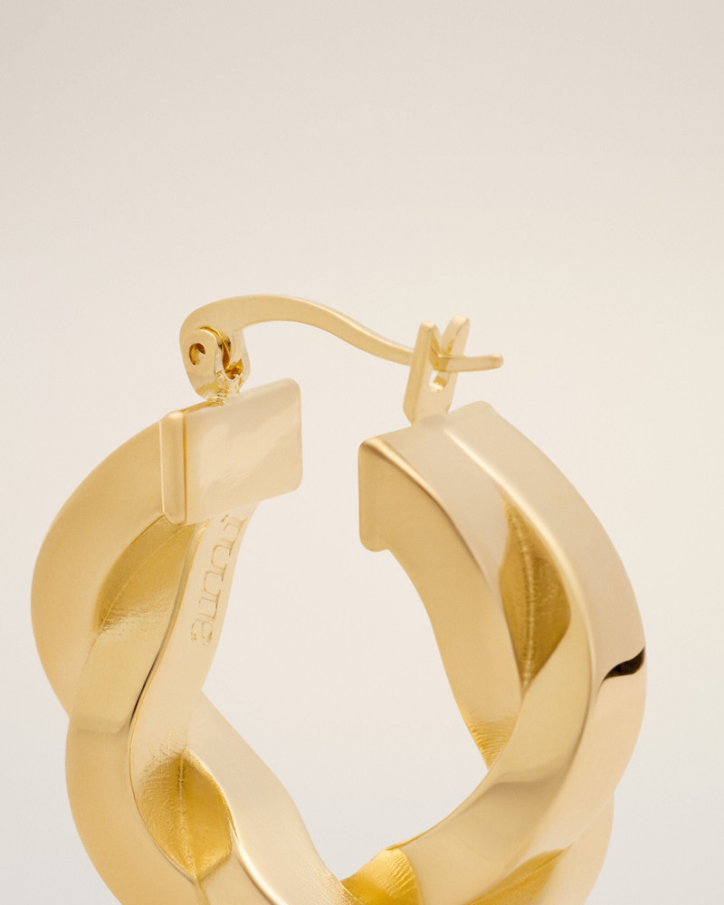 GOLD BRASS TRESSE HOOPS 3