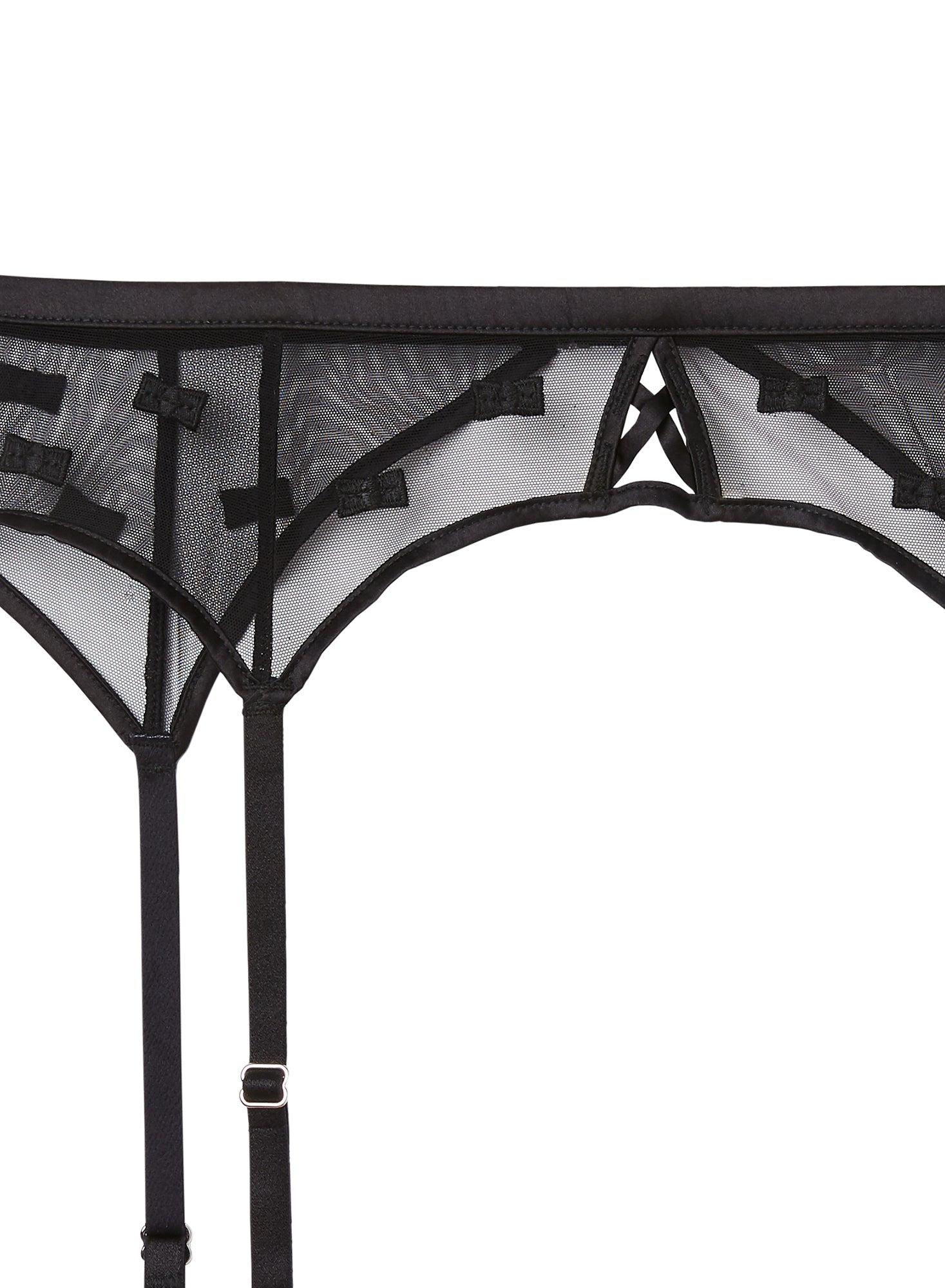 Bow Embroidery Garter Belt - 7