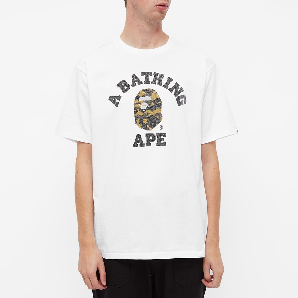 A Bathing Ape Glass Beads 1st Camo College Tee - 5