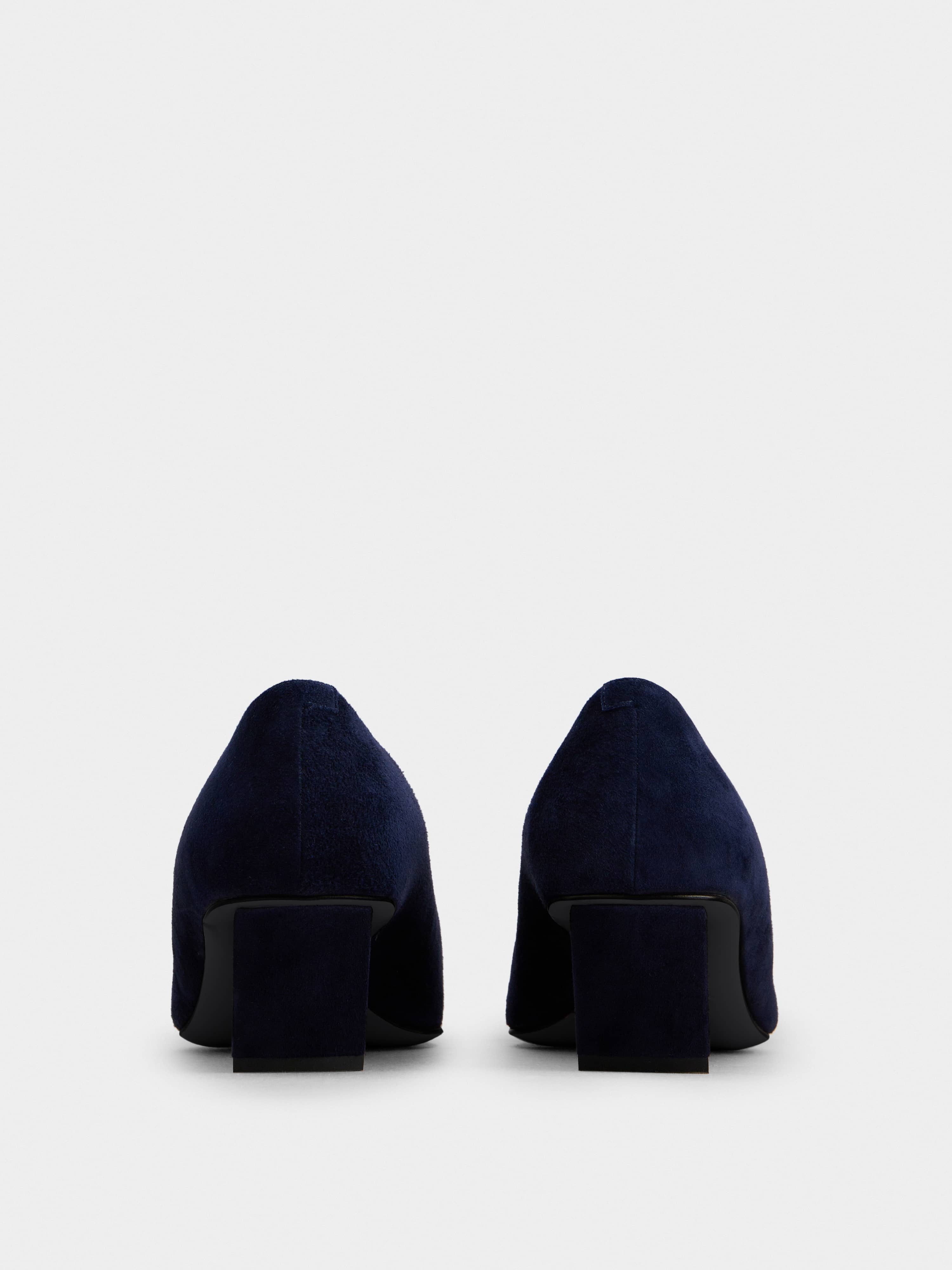 Belle Vivier Stone Buckle Pumps in Suede - 5