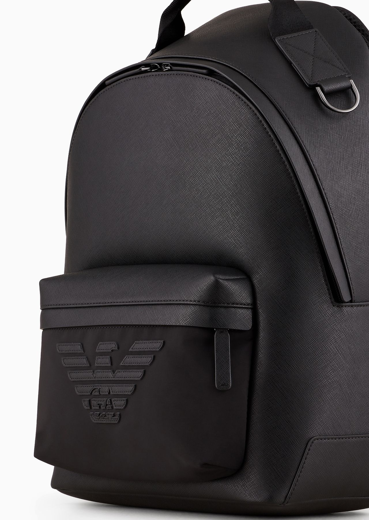 ASV recycled nylon and regenerated Saffiano rounded backpack - 5