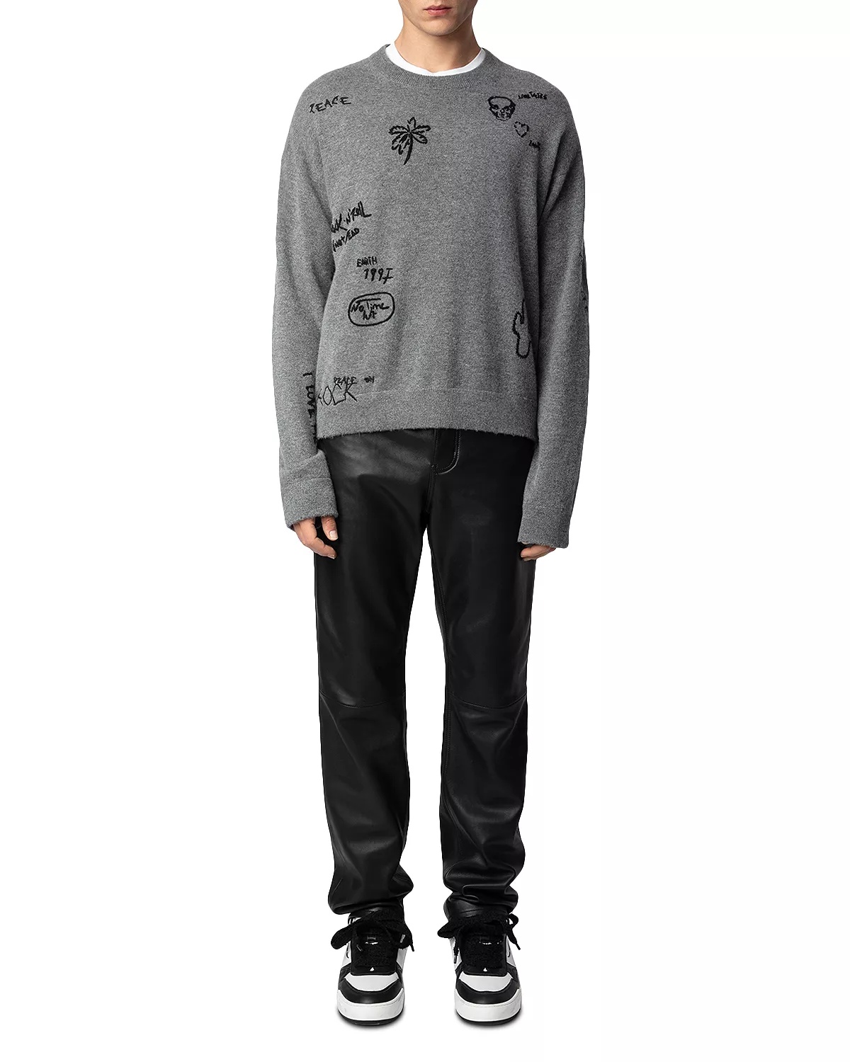 Marko Merino Wool & Cashmere Embroidered Loose Fit Sweater - 2