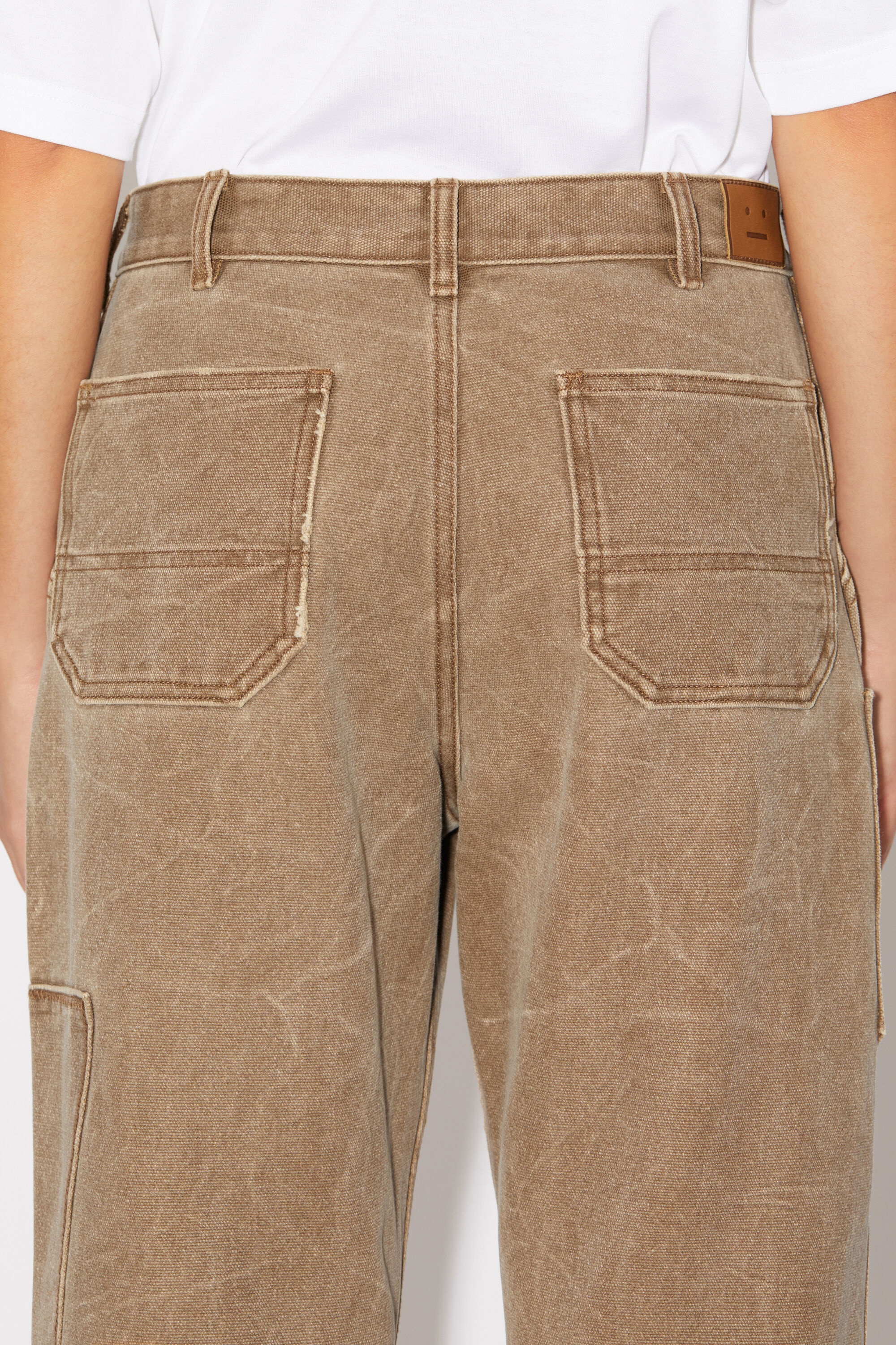 Patch canvas trousers - Toffee brown - 5