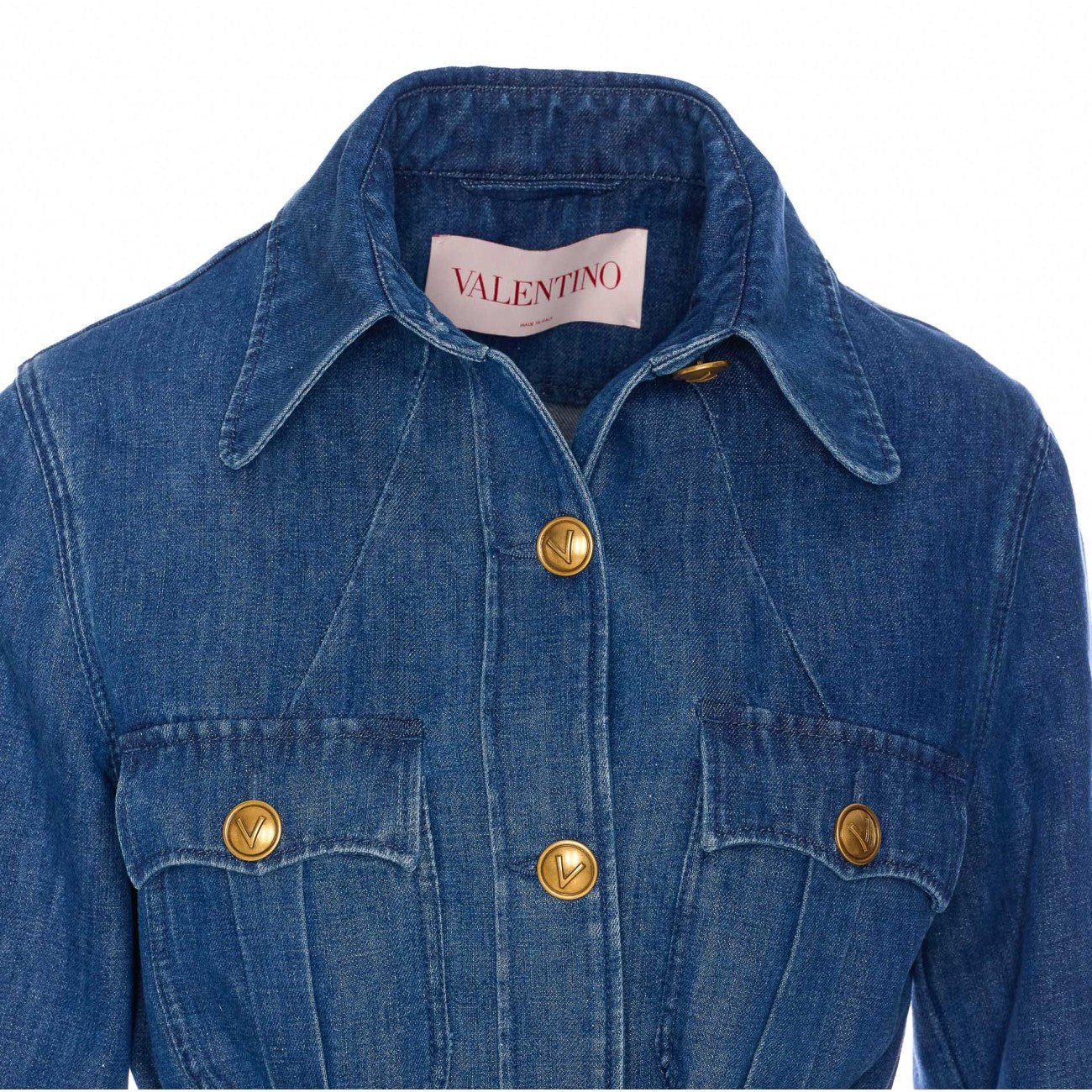 Valentino Garavani Women Solid Sahariana In Denim - 4