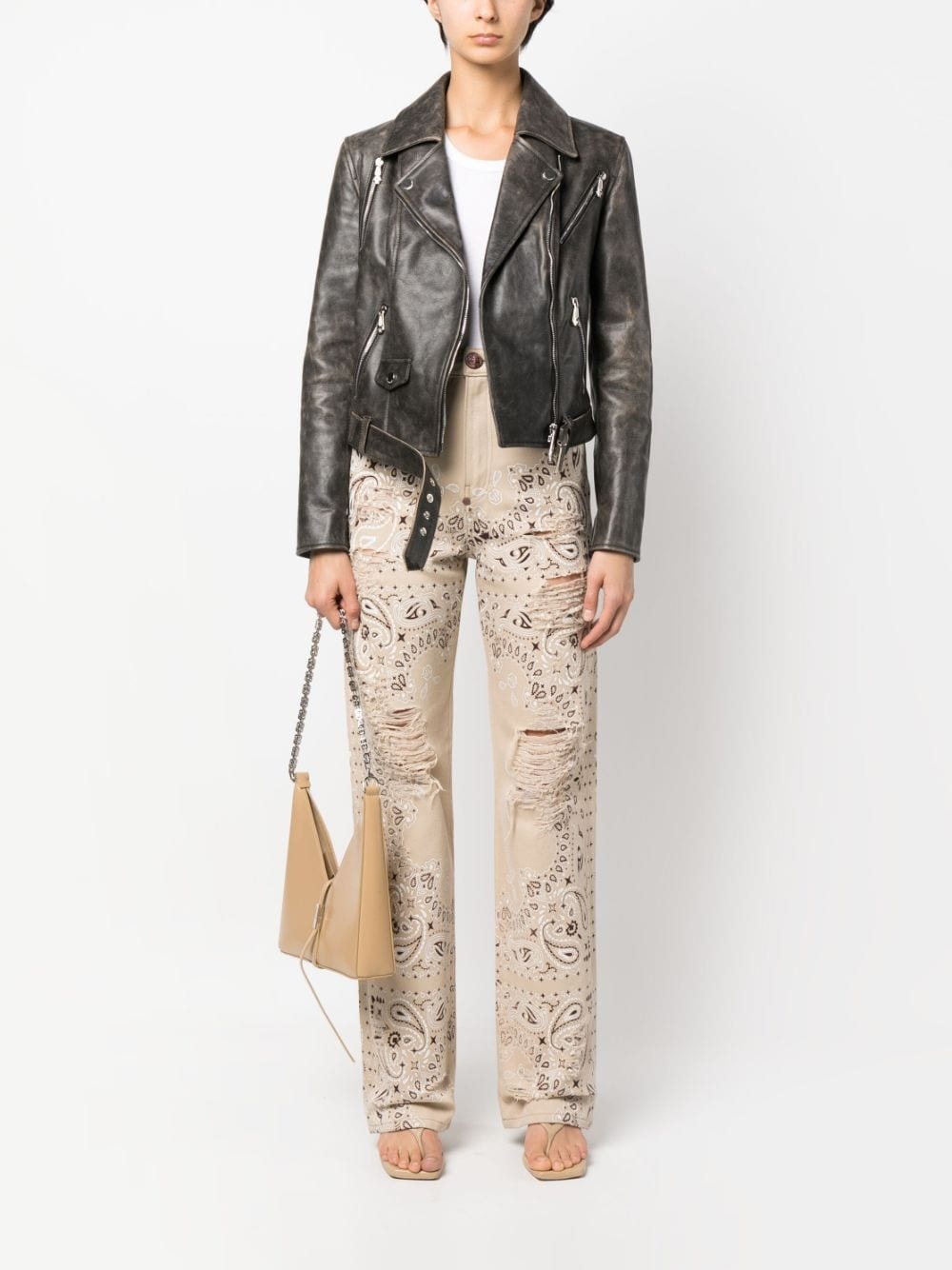 paisley-print cotton jeans - 2
