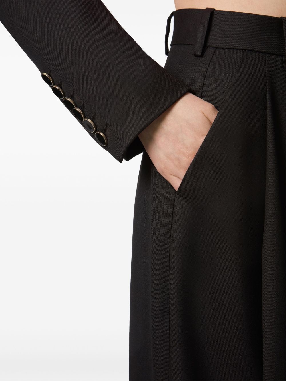 pleated wide-leg trousers - 5