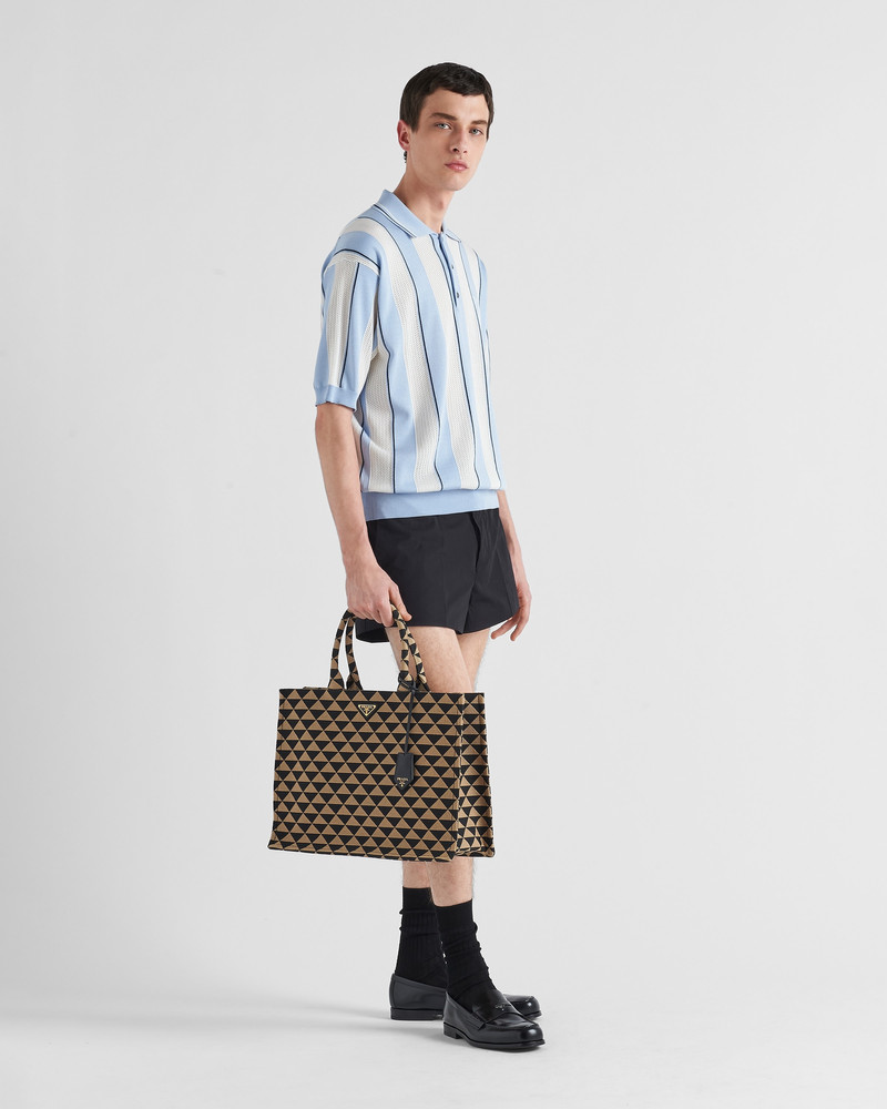 Prada Silk and cotton intarsia polo shirt outlook