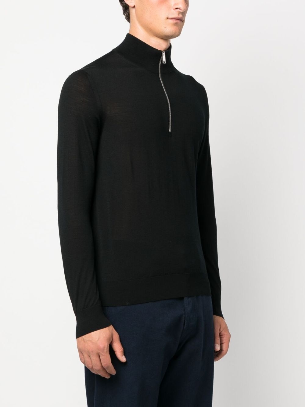 zip-up wool jumper - 3