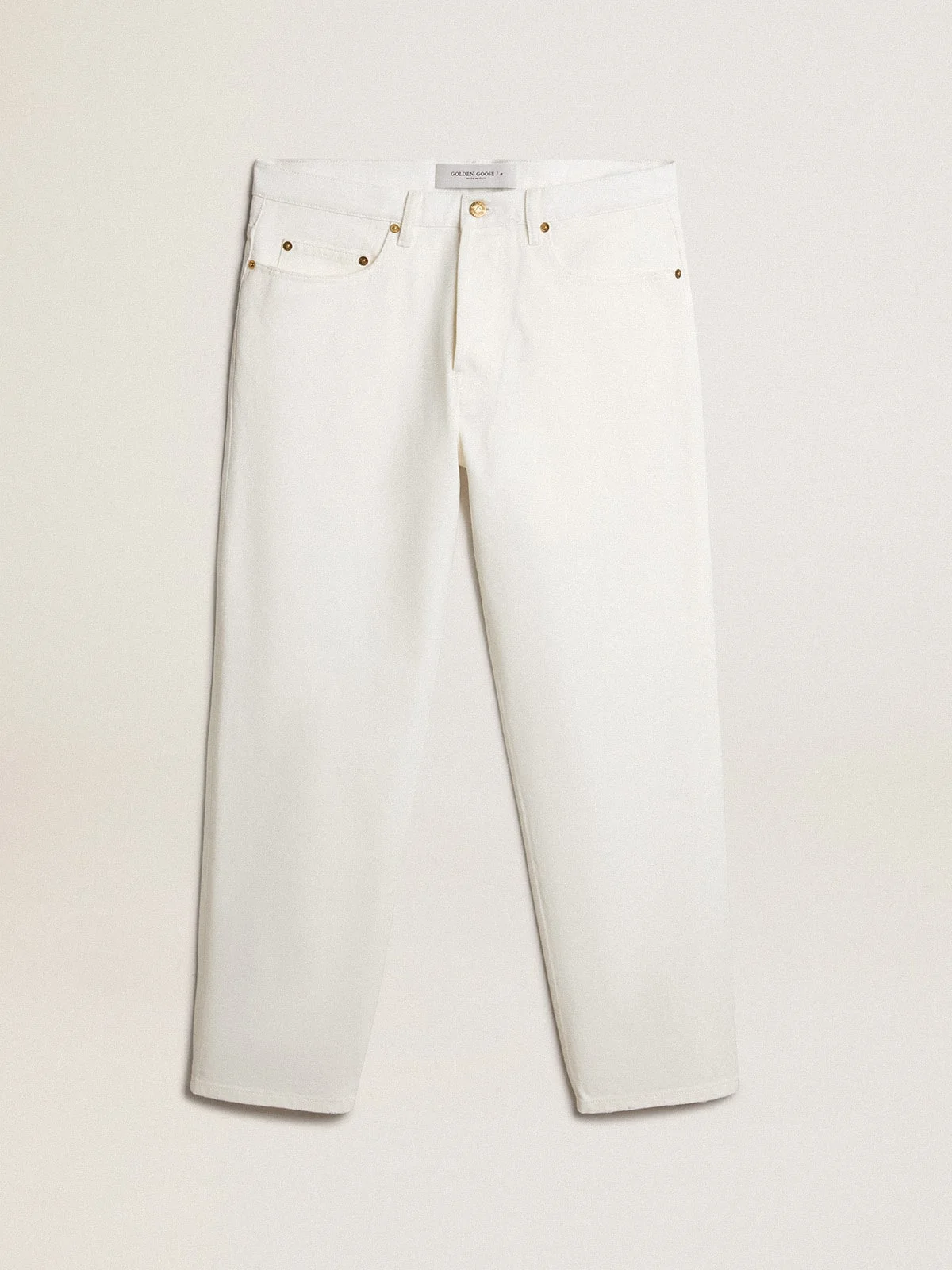 Men's white denim pants - 1