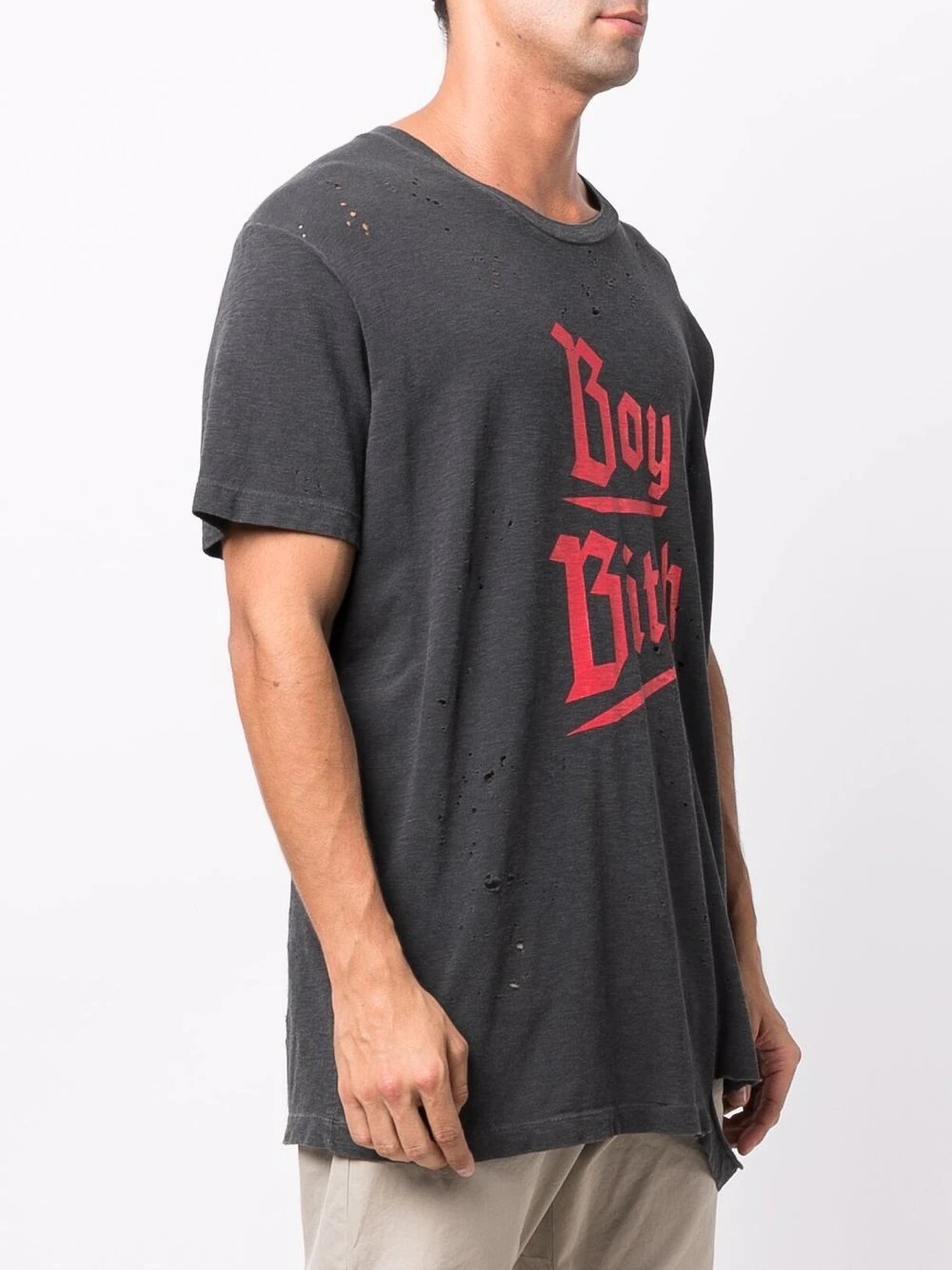 distressed slogan-print T-shirt - 3