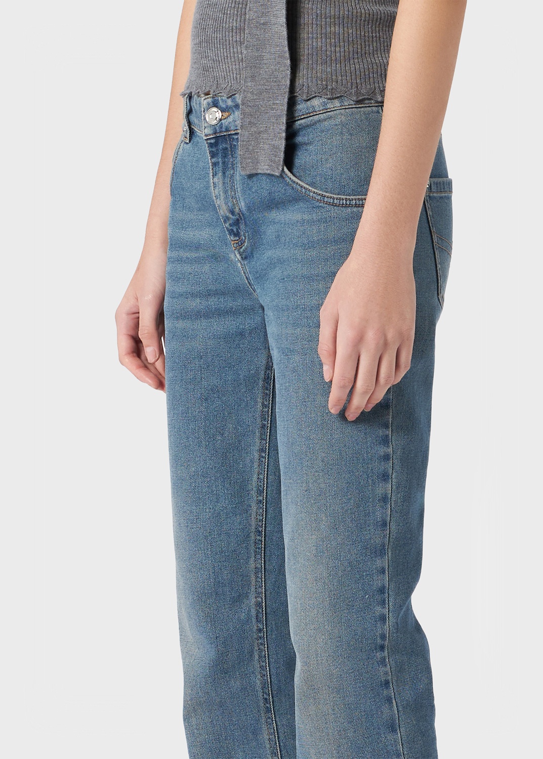 BOOTCUT JEANS IN STONE-WASHED DENIM - 5