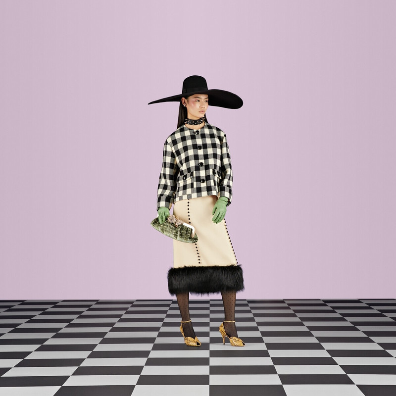 GUCCI Gingham wool jacket outlook