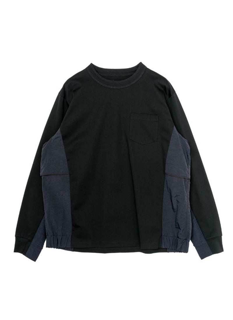 Taslan Nylon x Cotton Jersey L/S T-Shirt 1