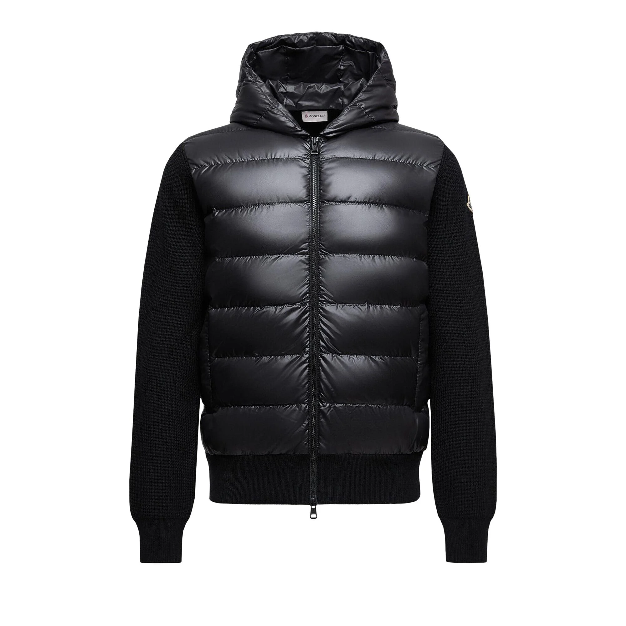 Moncler Padded Wool Zip-Up Hoodie 'Black' - 1