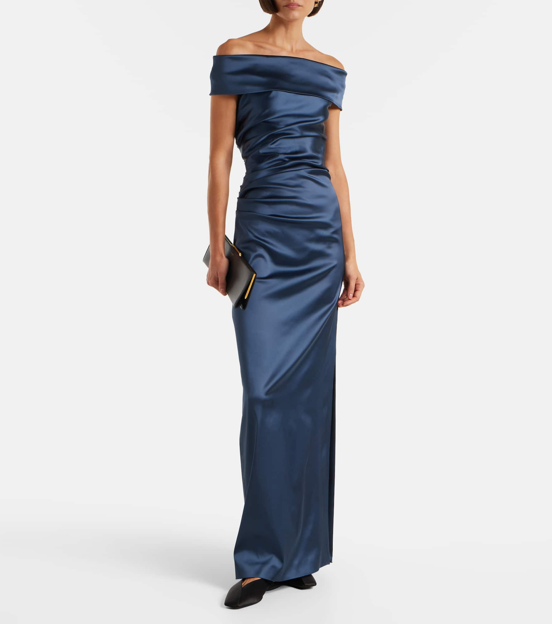 Opaco gathered satin gown - 2