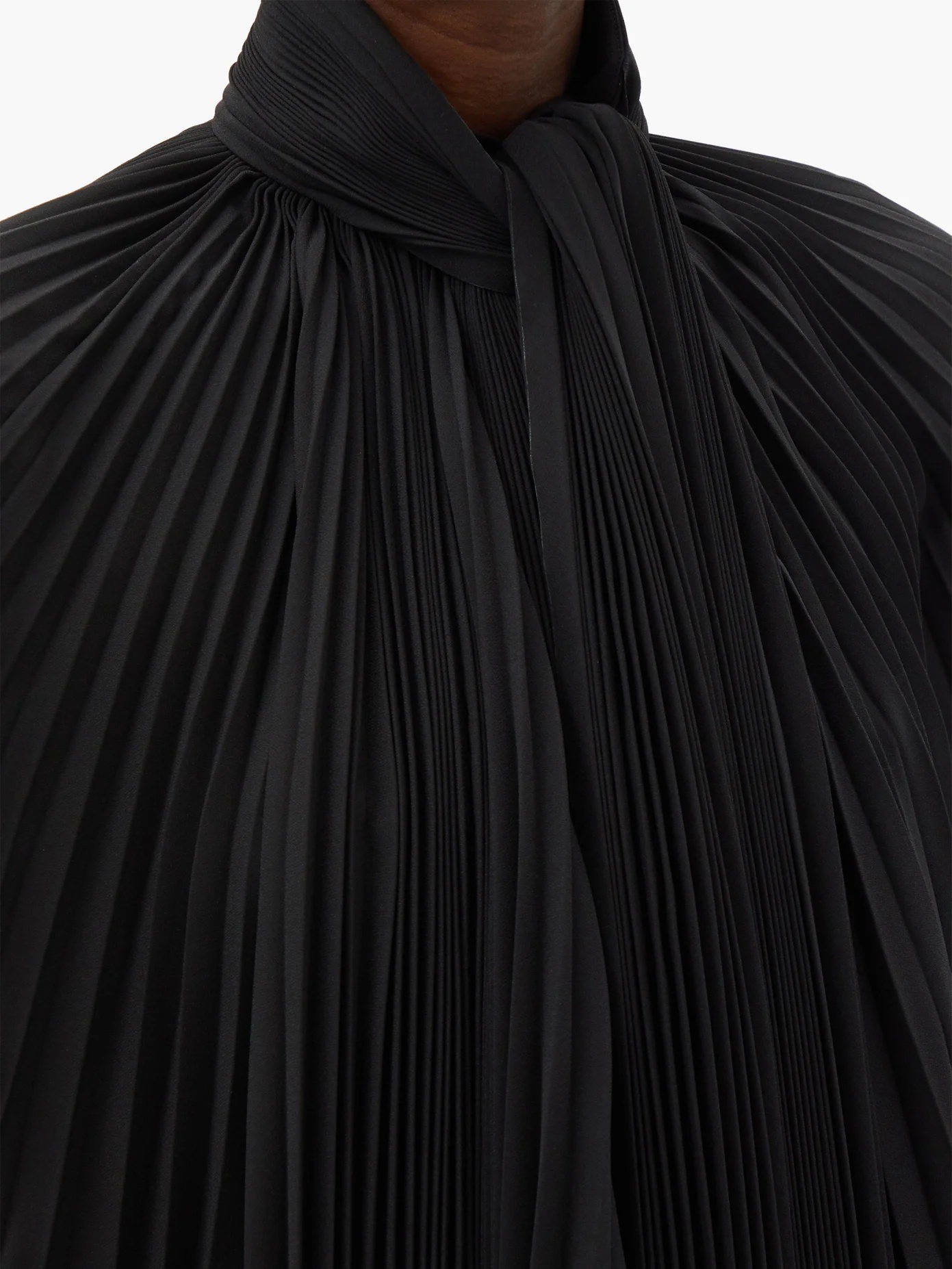 Pleated-satin cape top - 4