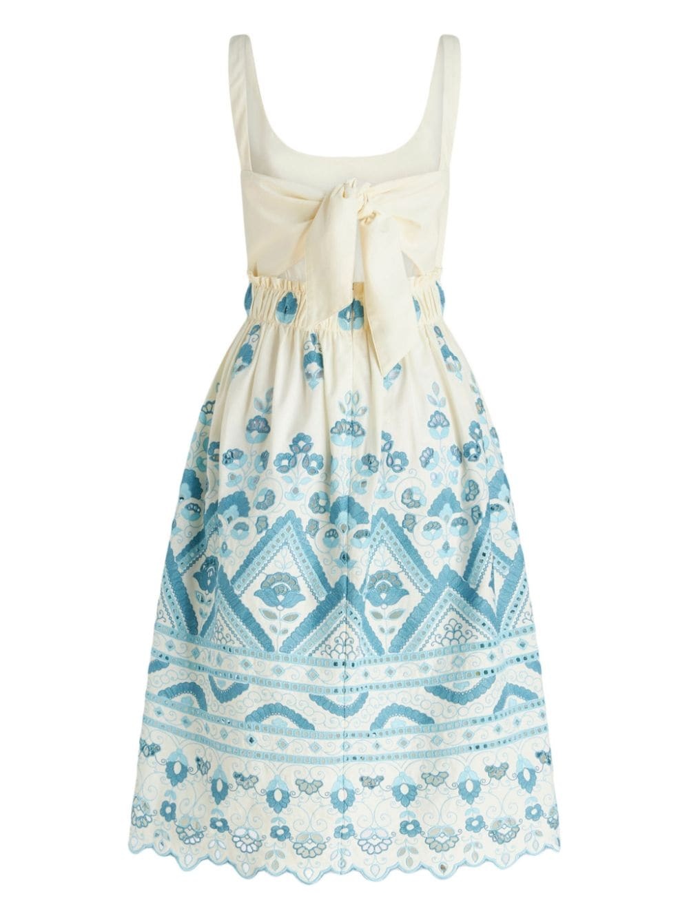 broderie anglaise flared dress - 6