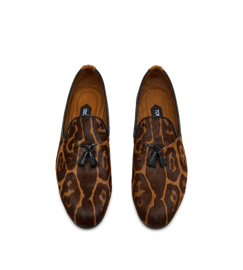 TOM FORD LEOPARD PRINTED PONY NICOLAS TASSEL SLIPPER outlook