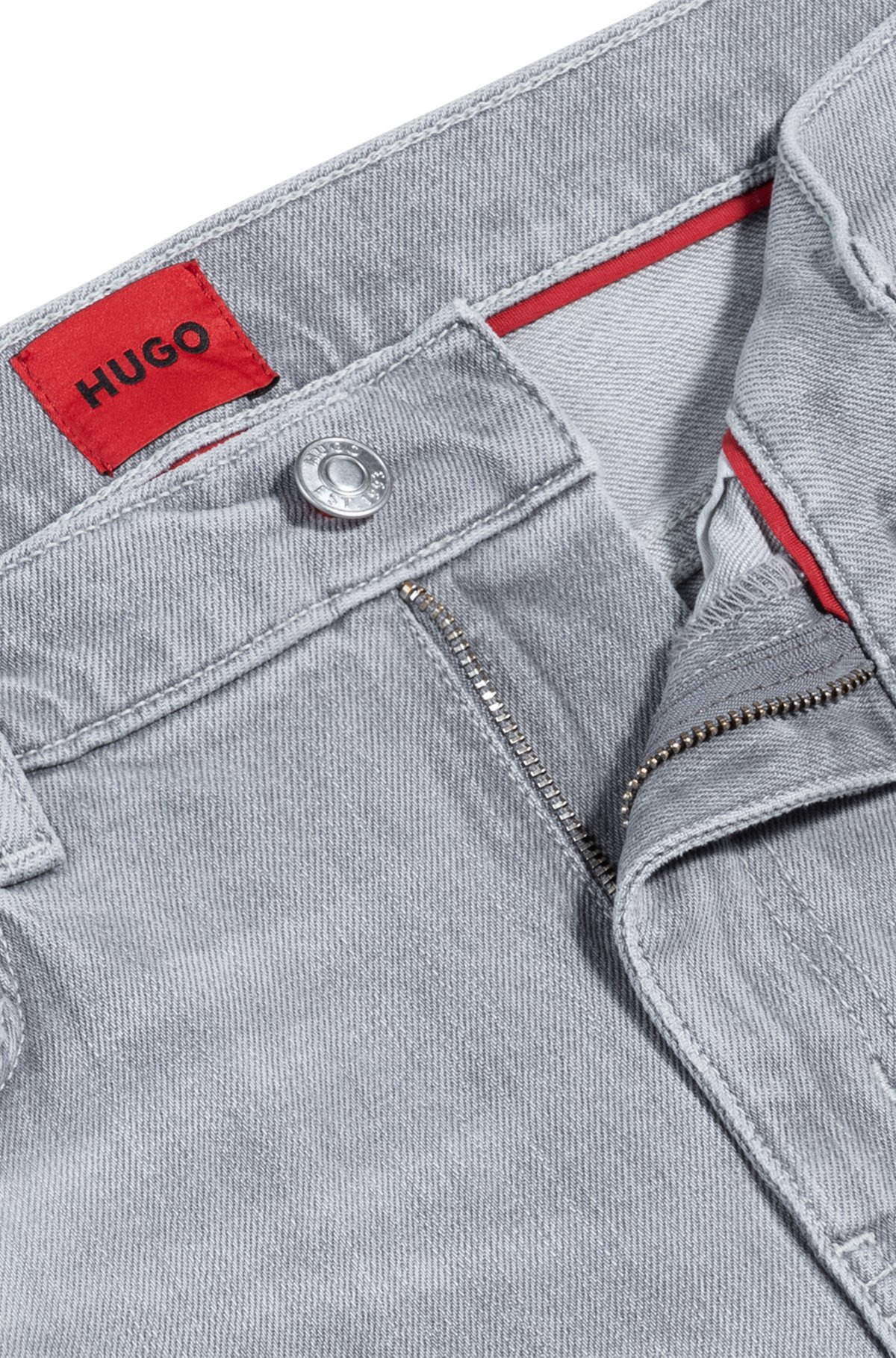 EXTRA-SLIM-FIT JEANS IN SILVER-GRAY STRETCH DENIM - 6