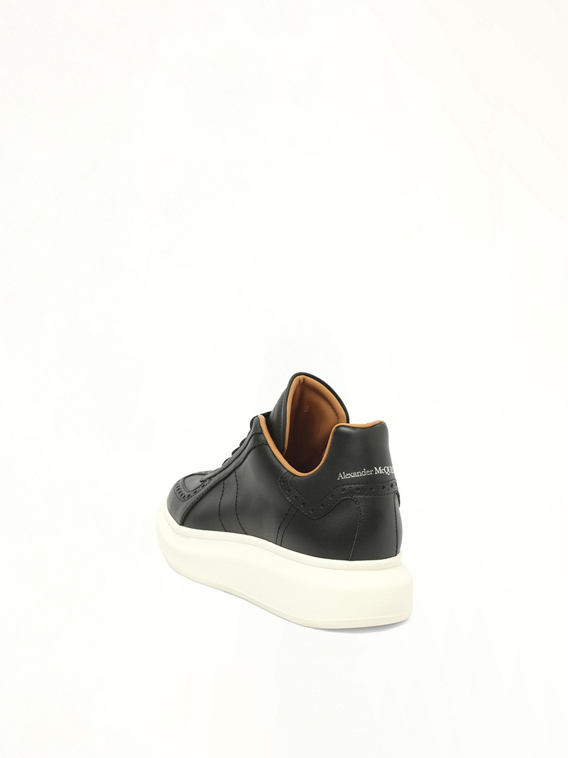 Alexander McQueen Candid Calf Larry Sneaker in Black/White outlook