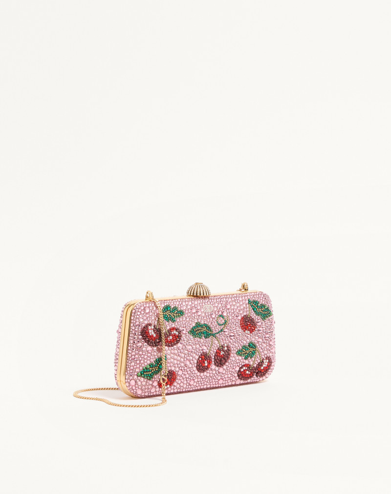VALENTINO GARAVANI CARRY SECRETS MINAUDIERE WITH CHERRYFIC RHINESTONE MOTIF 3