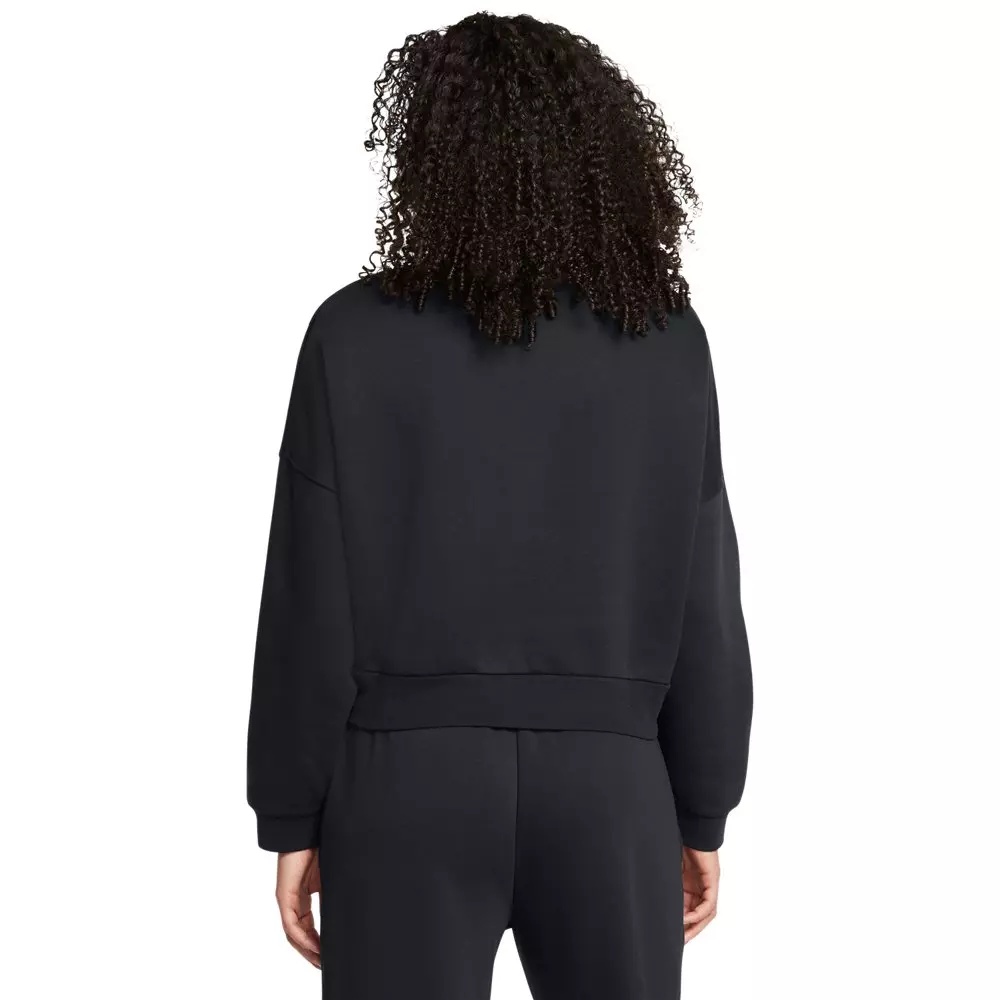 Women's UA Icon Fleece Oversized 1/2 Zip - Black/White - 2