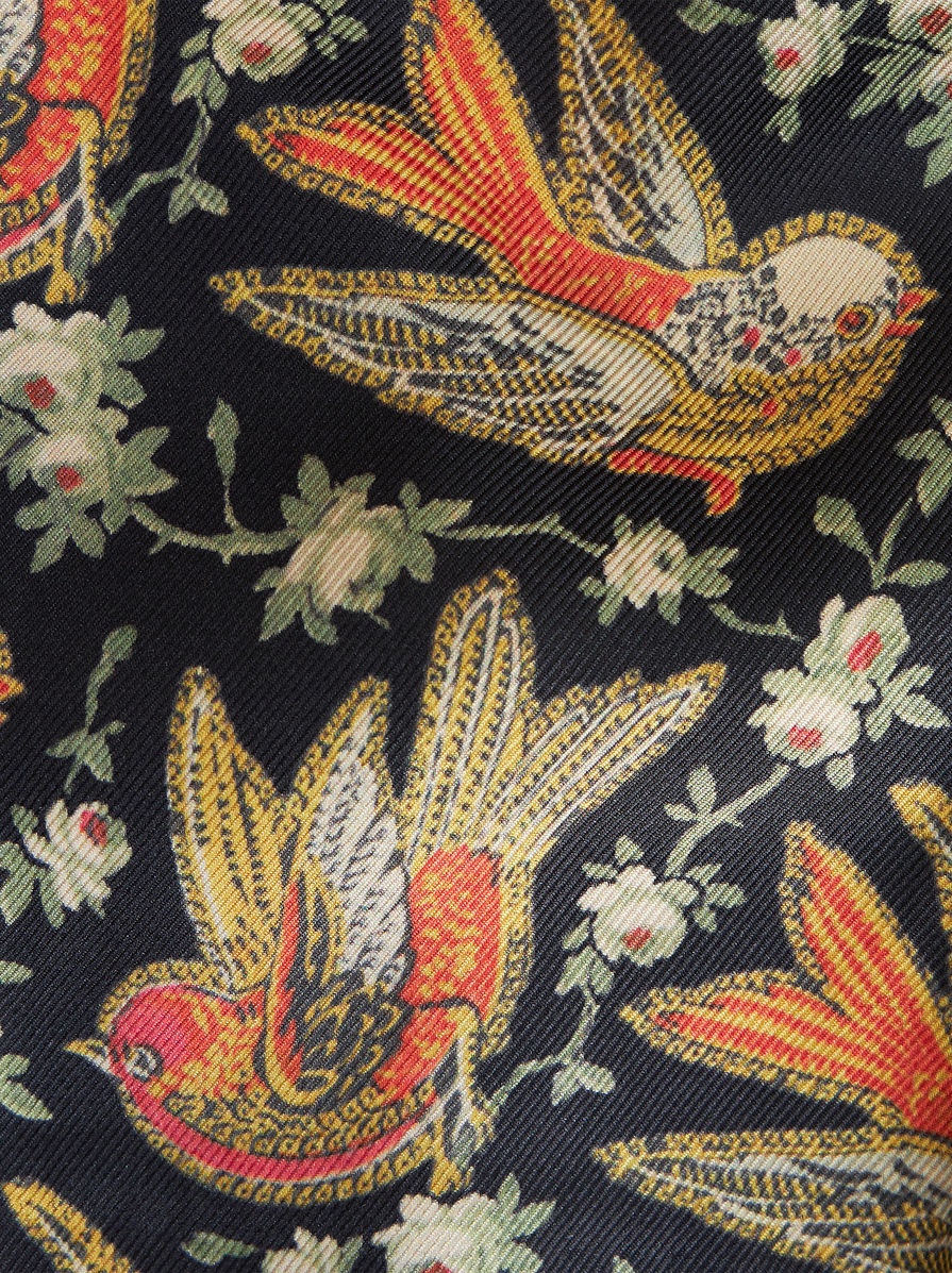 TWILL TROUSERS WITH BIRD PRINT - 7
