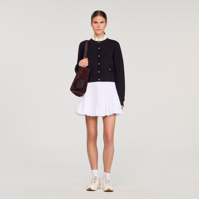 Sandro CARDIGAN WITH REMOVABLE RUFFLE COLLAR outlook