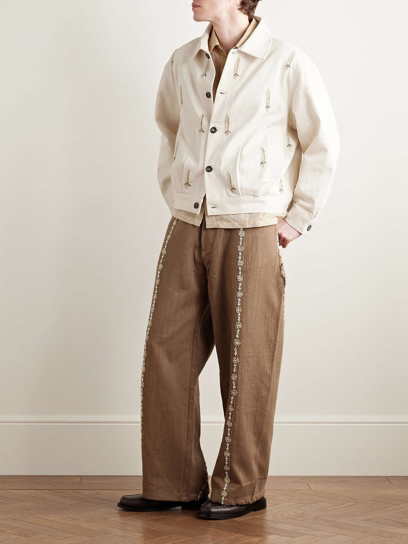 KARTIK RESEARCH Embellished Embroidered Cotton-Twill Jacket outlook