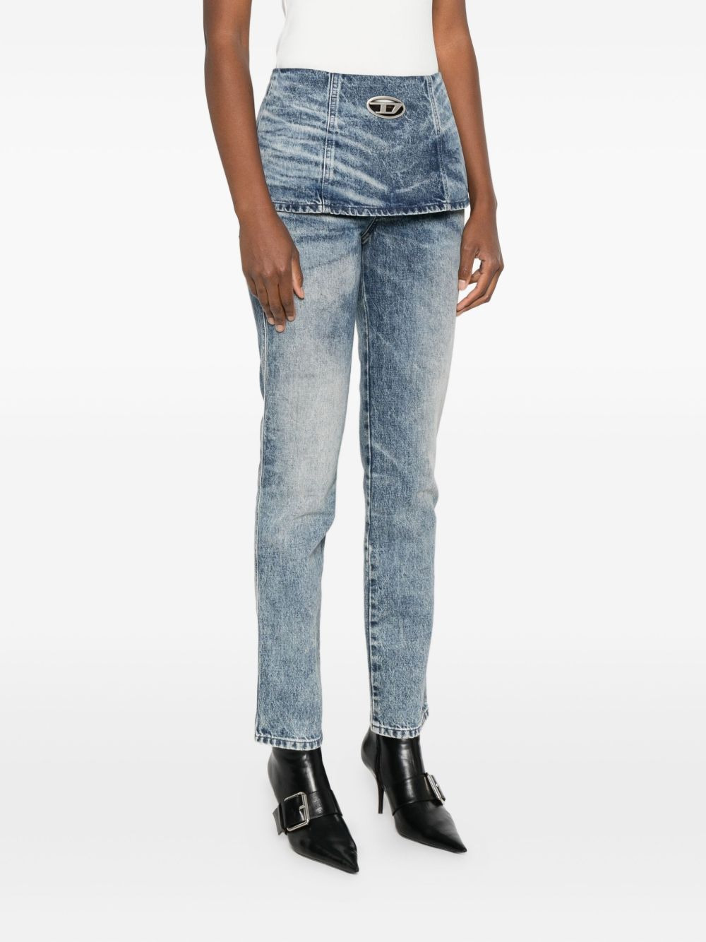 overlapping-detail jeans - 3