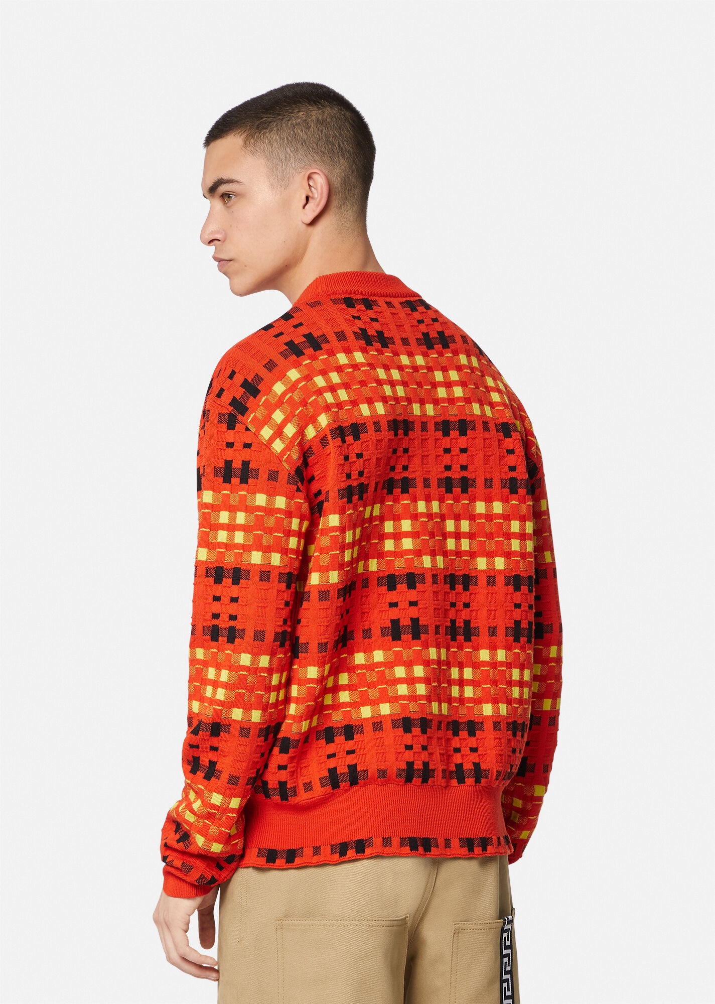 Logo Tartan Wool Jacquard Jumper - 3