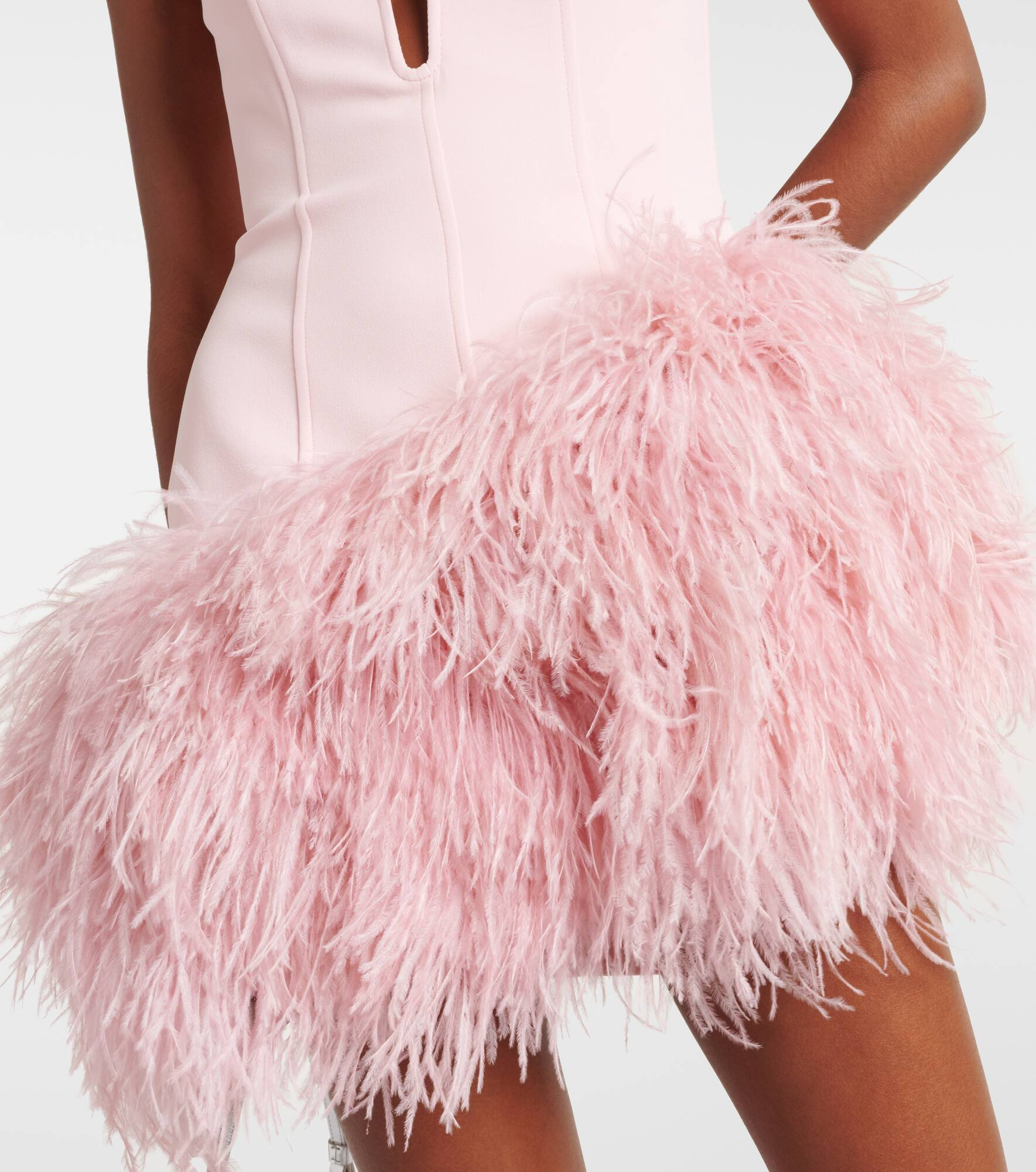 Feather-trimmed minidress - 5