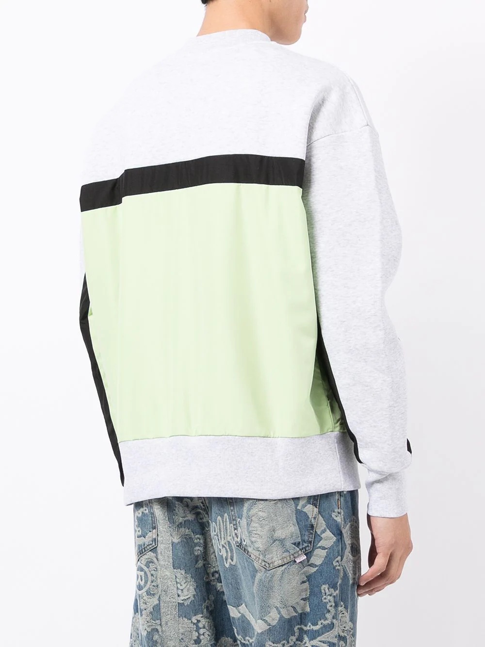 logo-patch panelled sweatshirt - 4