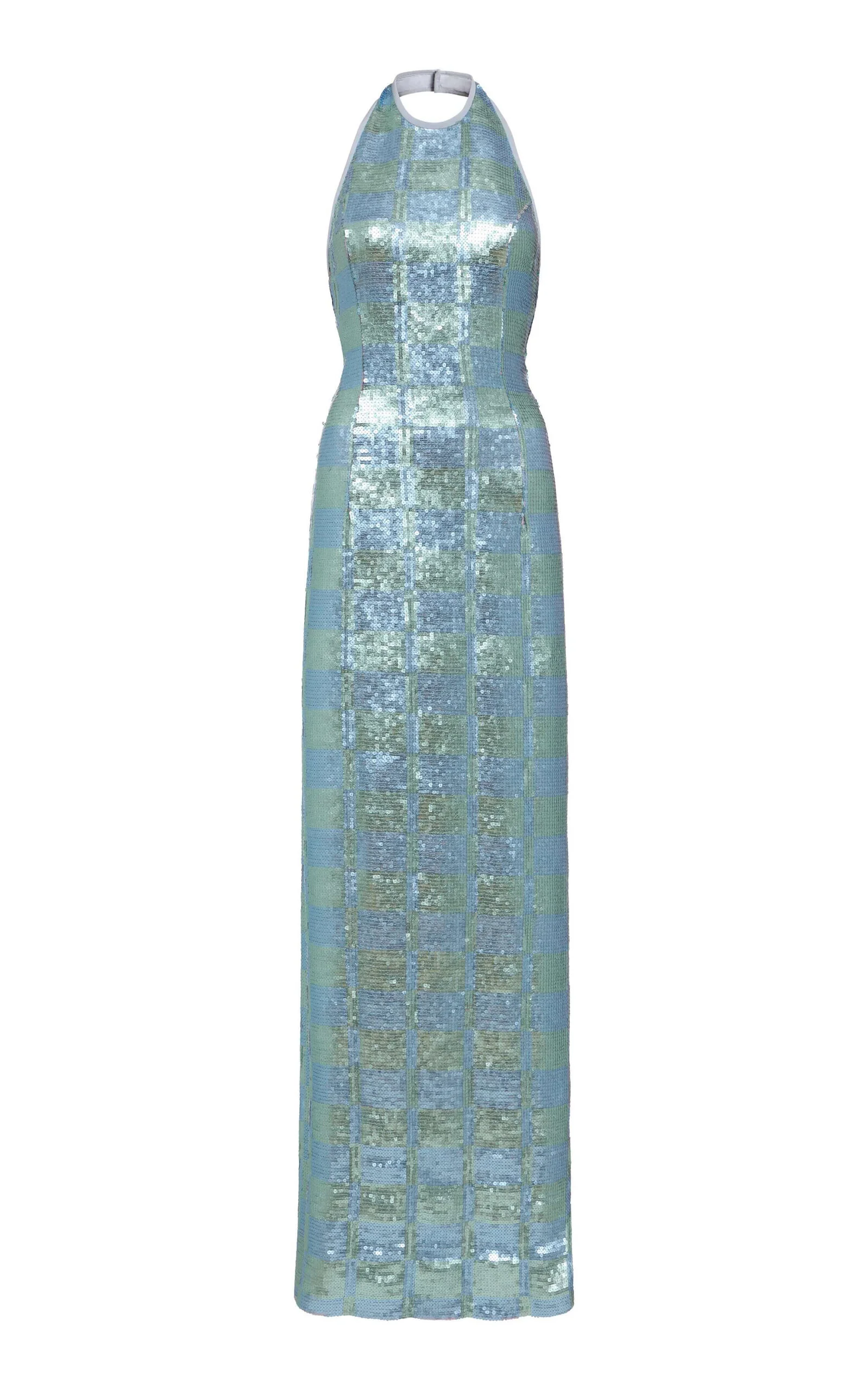 Nerine Gingham Sequin Gown - 1