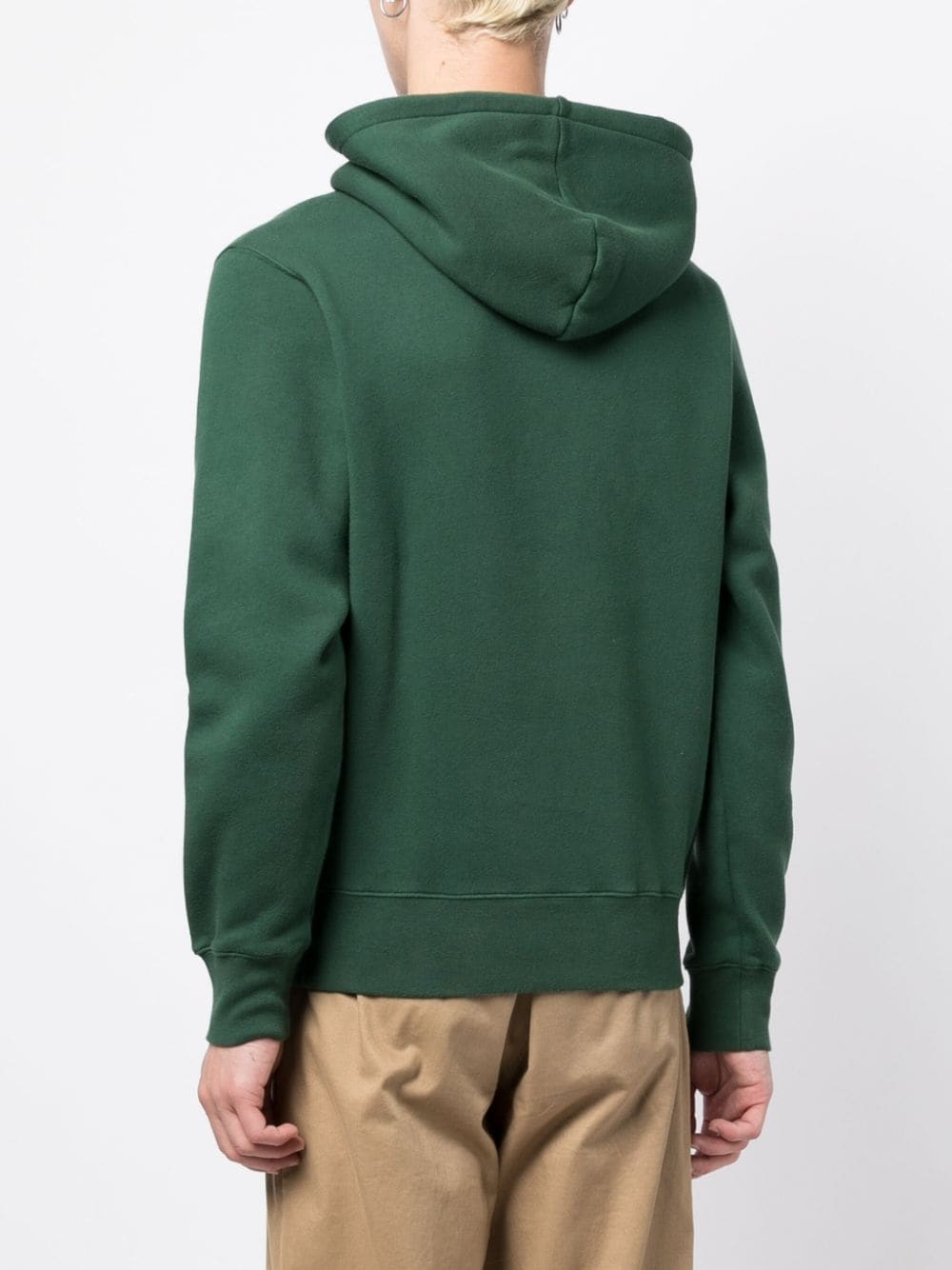 logo-patch cotton hoodie - 4