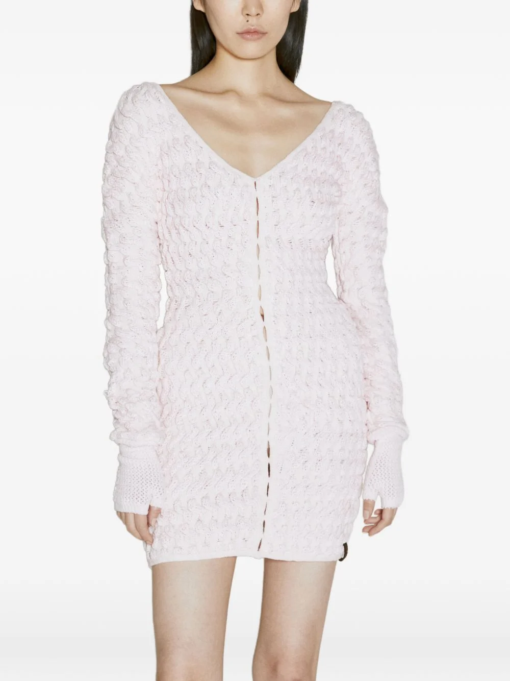V-neck long-sleeved dress - 1