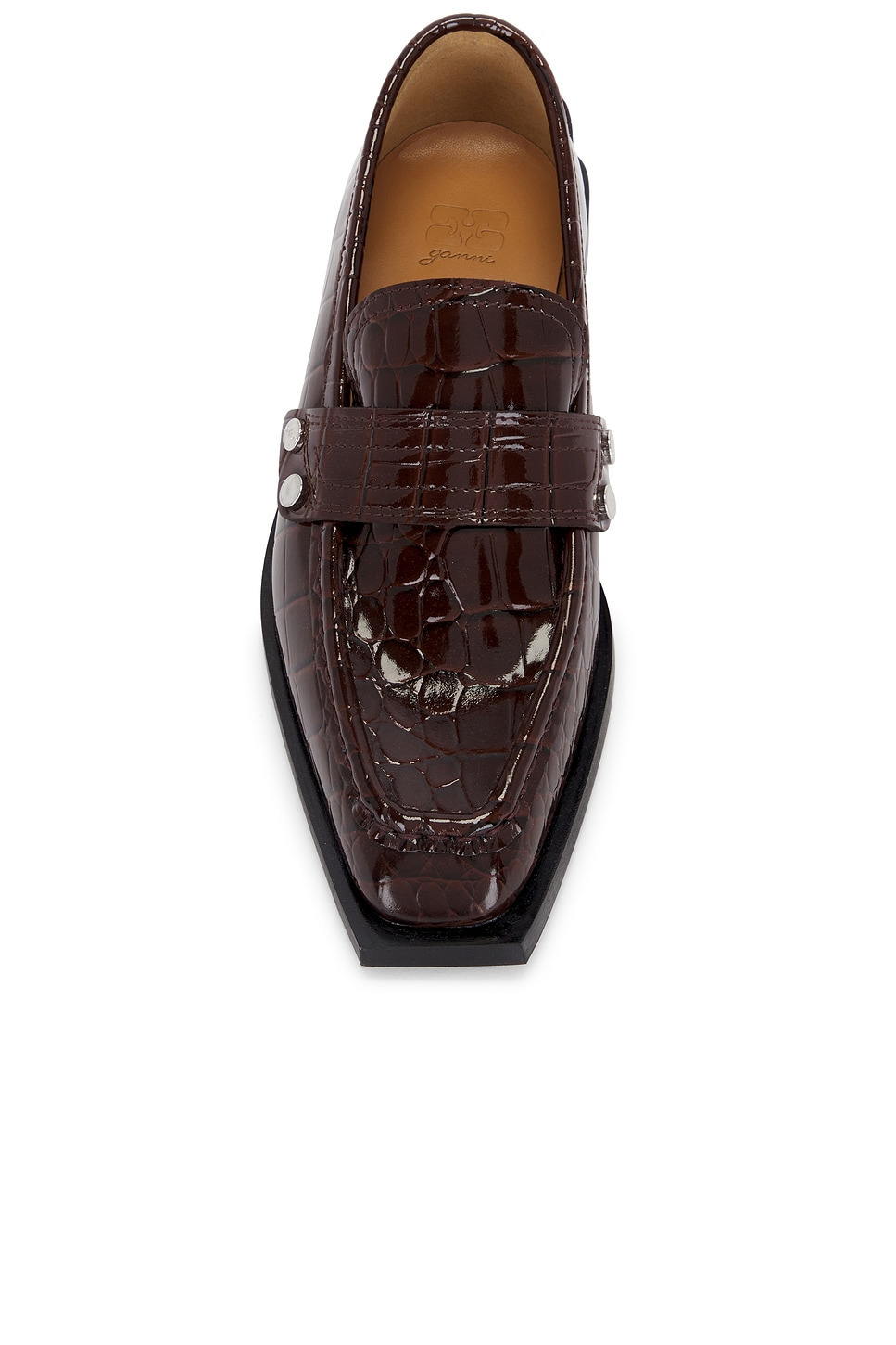 Studs Square Shiny Croco Loafer - 4