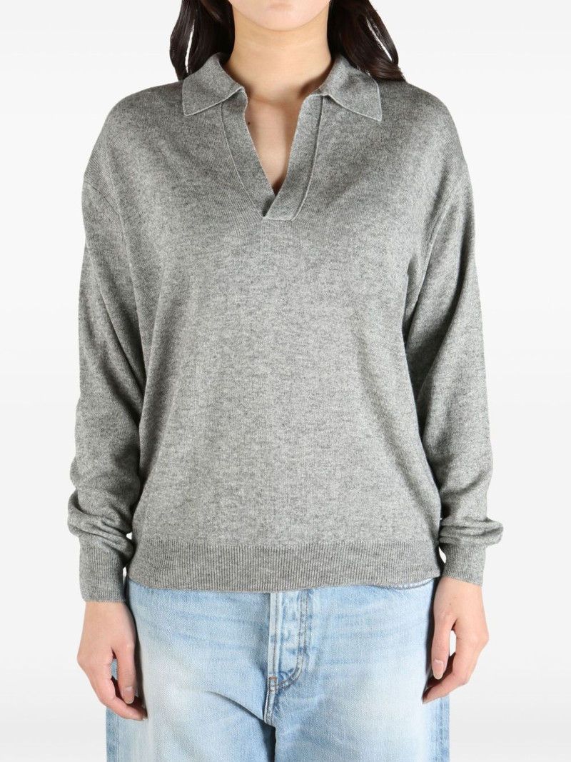 AURALEE fine-knit polo-collar sweater outlook
