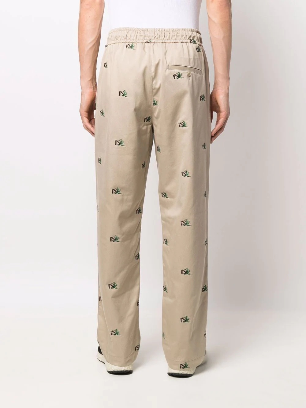 broken palm tree straight-leg trousers - 4